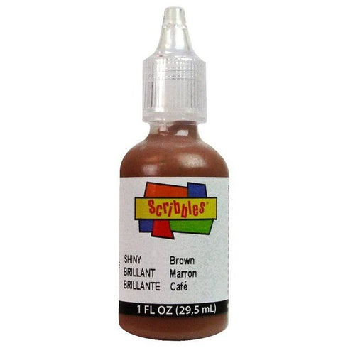 SCRIBBLES  SHINY BROWN 1OZ FABRIC PUFF PAINT